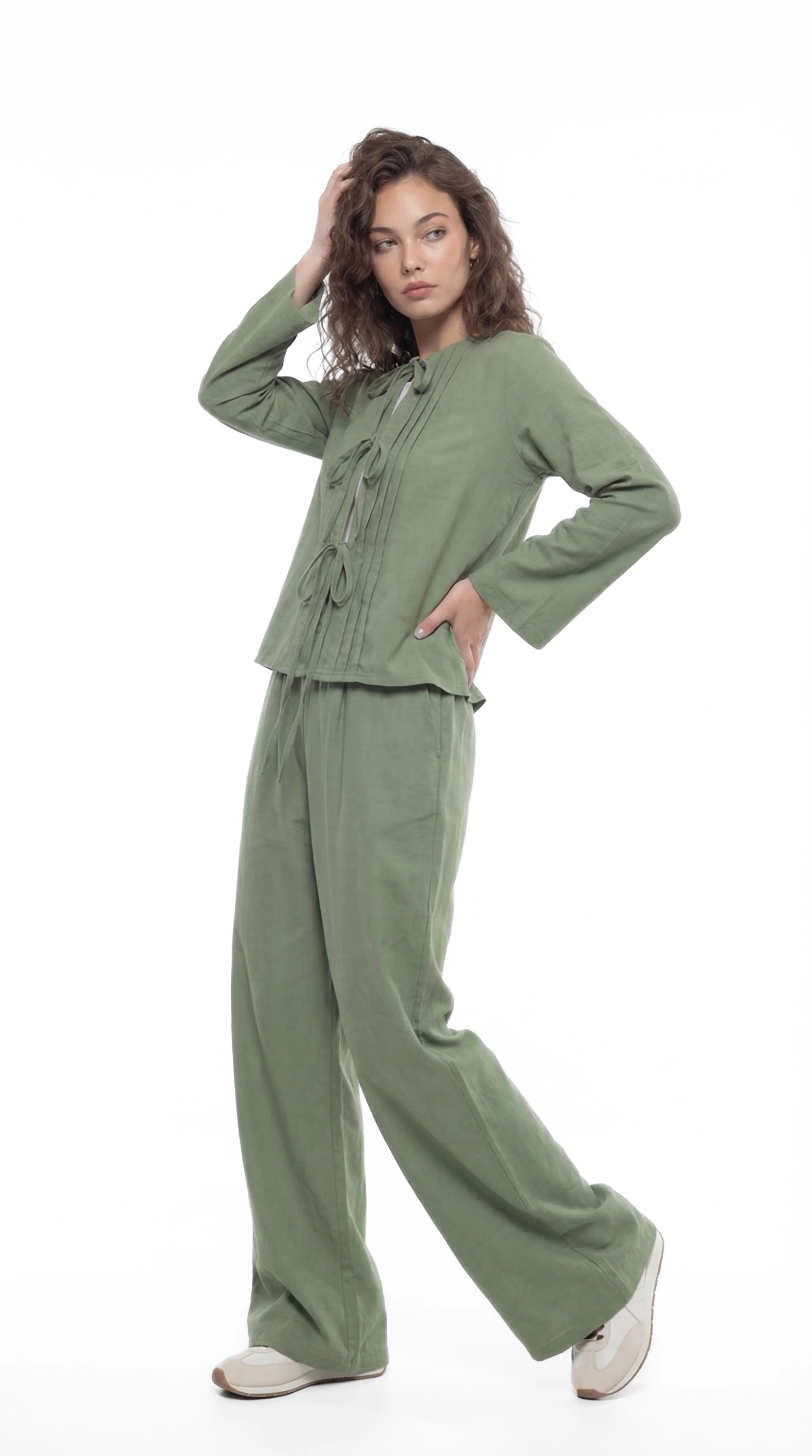 Tie Front Linen set - Image 3