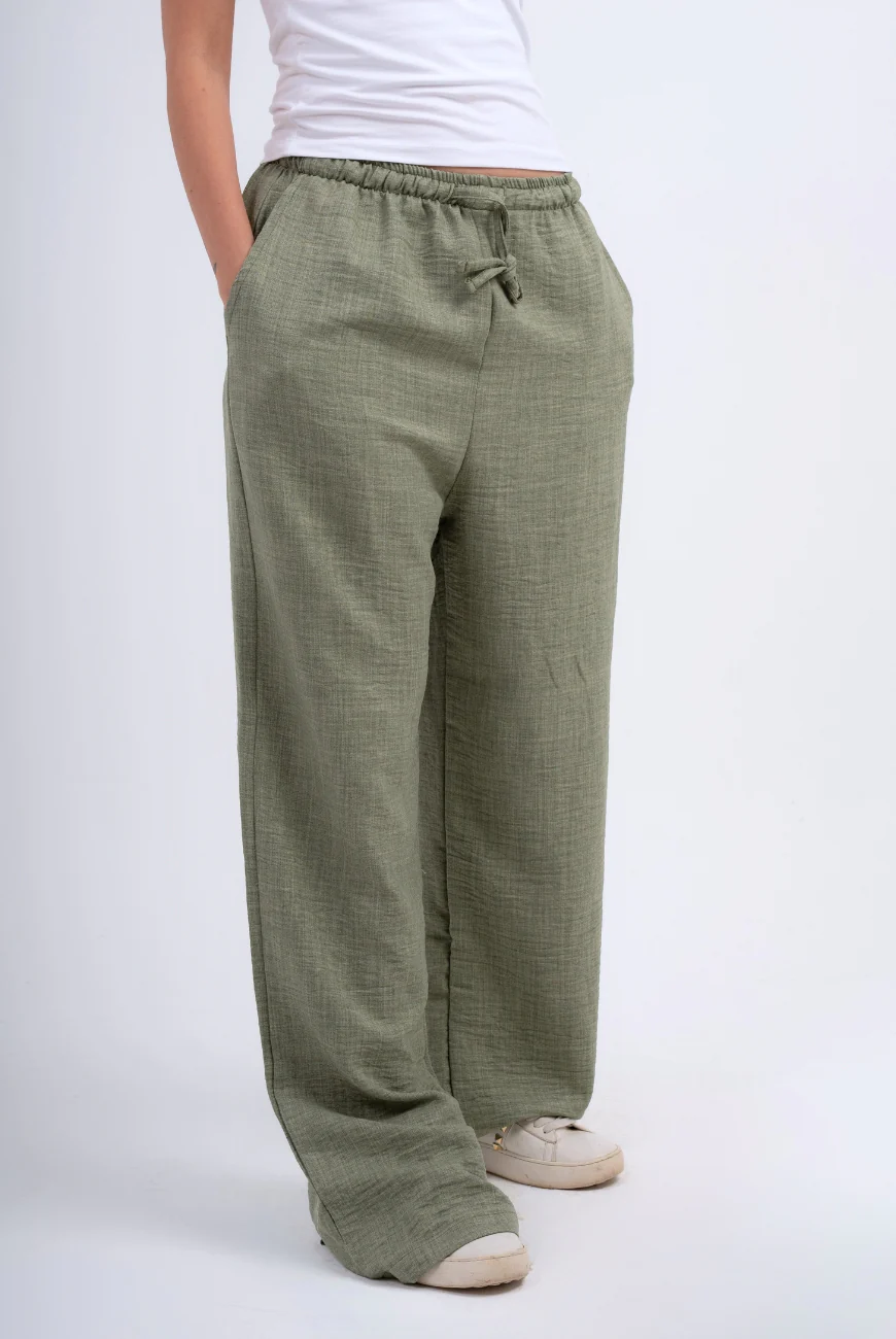 Linen Straight Trousers - Image 12