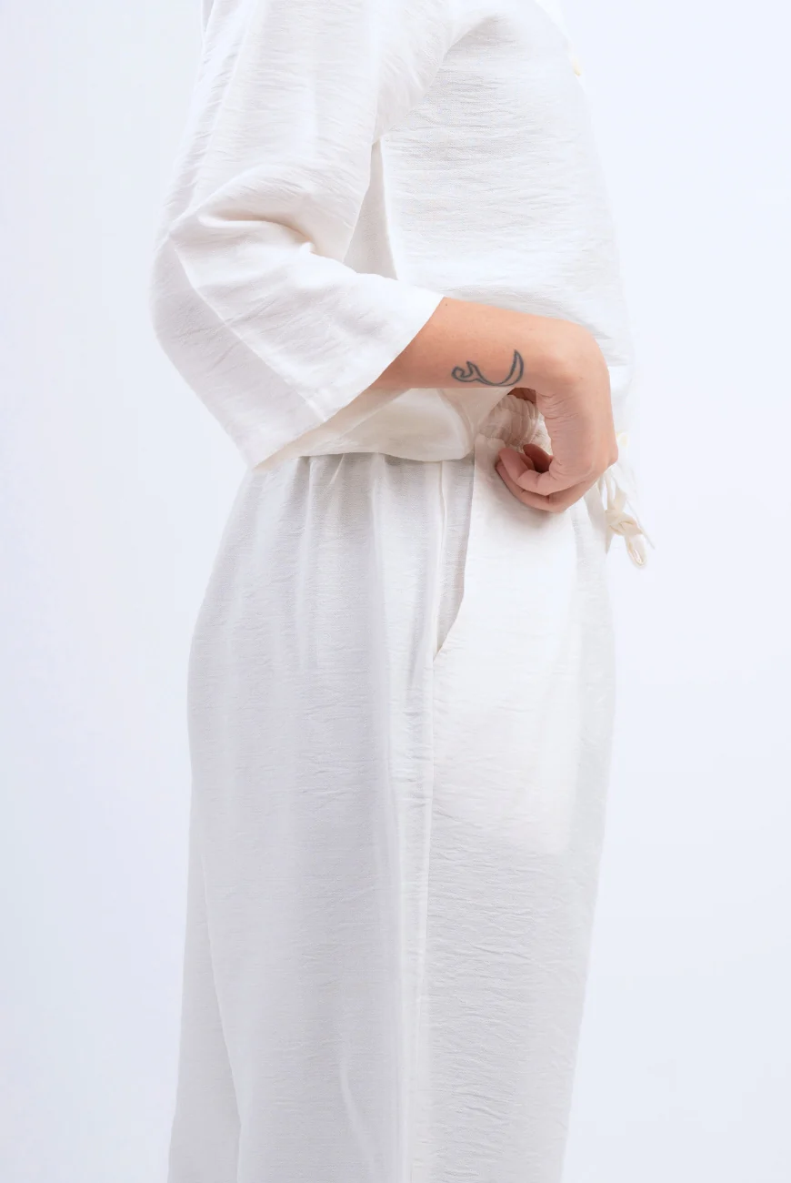 Linen Straight Trousers - Image 4