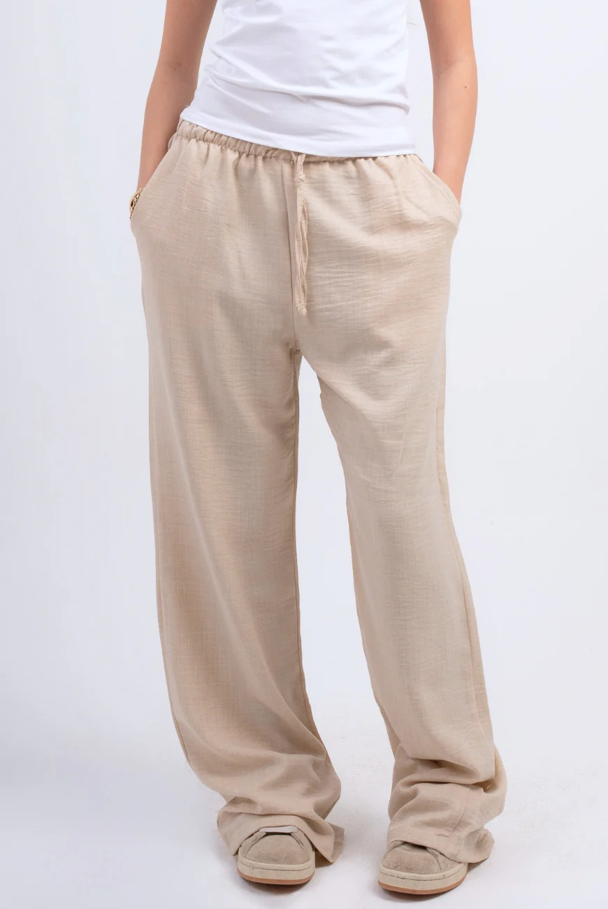 Linen Straight Trousers - Image 5