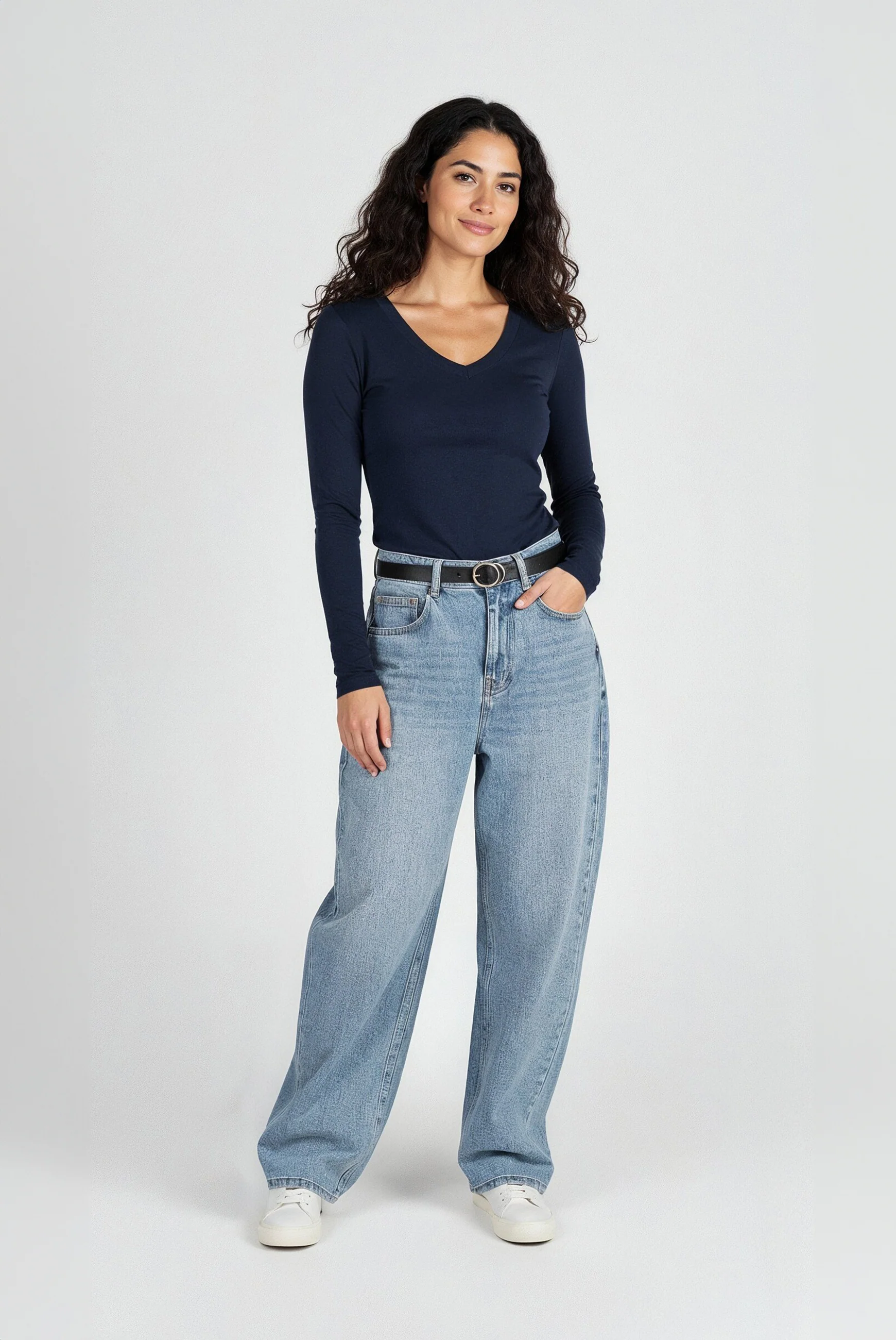 Long Sleeve V Neck Top - Image 3