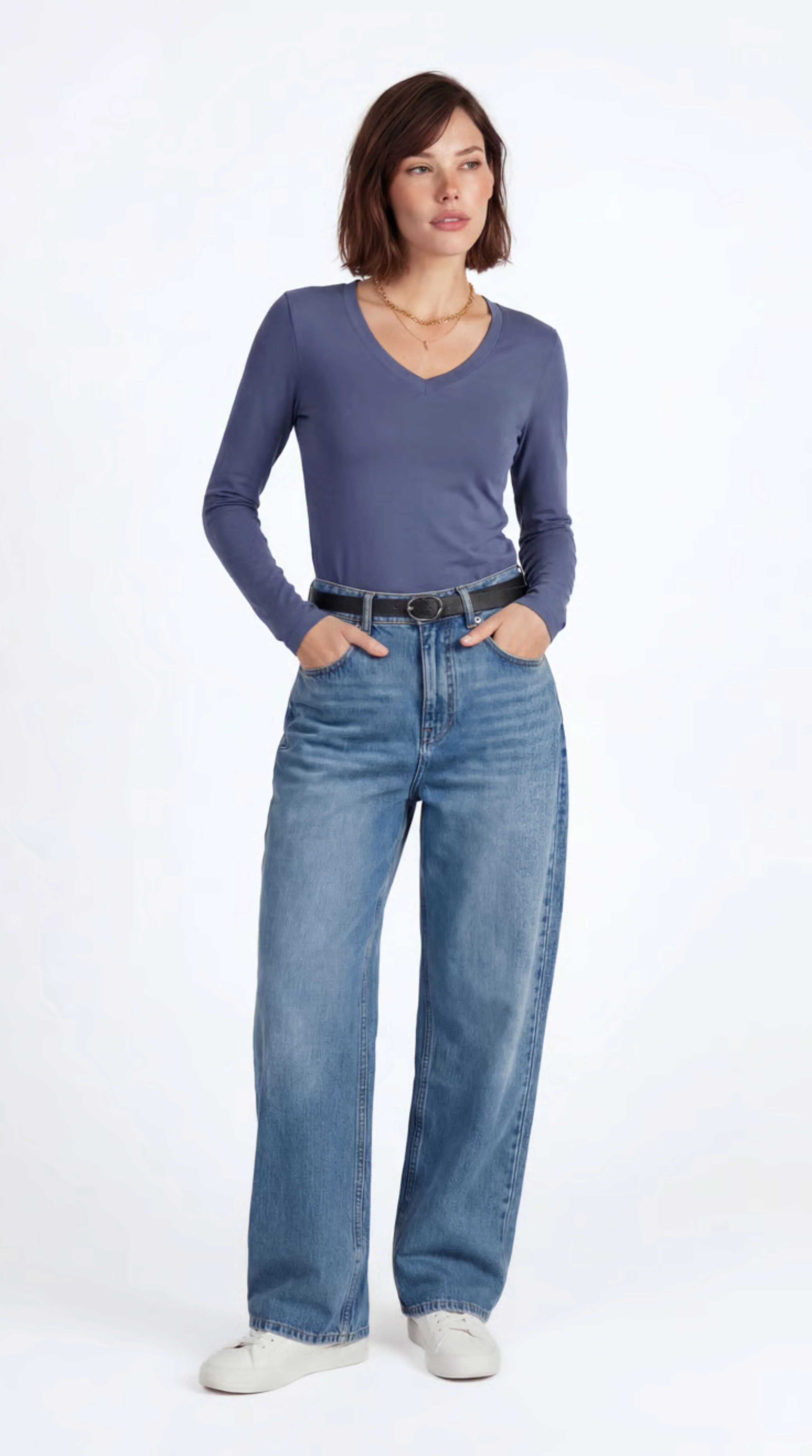 Long Sleeve V Neck Top - Image 5