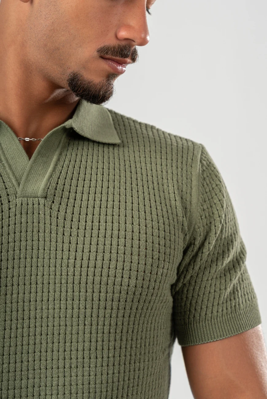 Mesh Knitted Polo - Image 3