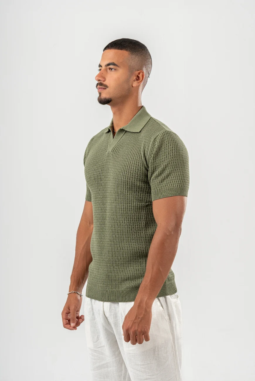 Mesh Knitted Polo - Image 4