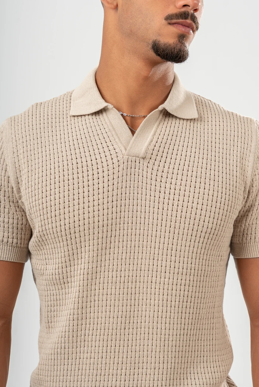 Mesh Knitted Polo - Image 7