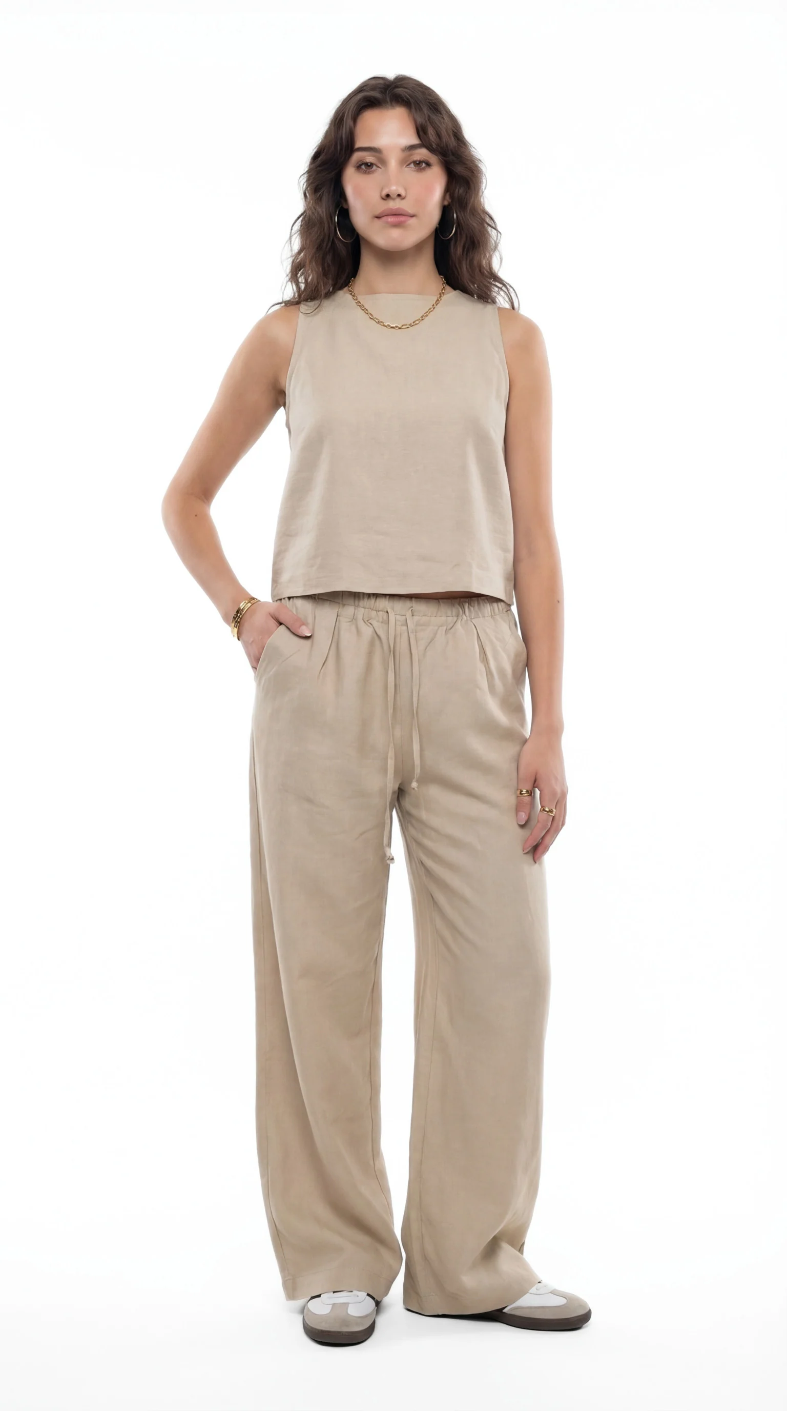 Sleeveless Linen Set - Image 3