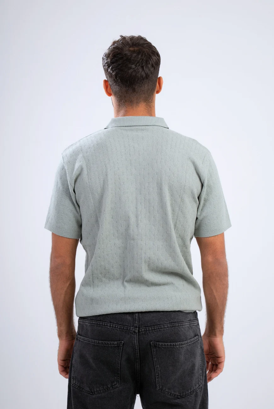 Textured Knitted Polo - Image 10