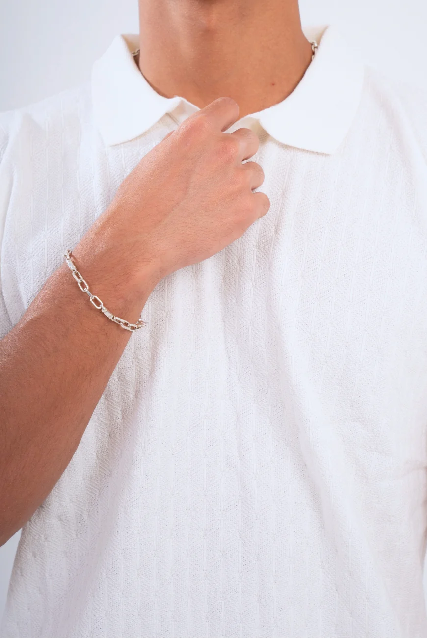 Textured Knitted Polo - Image 3