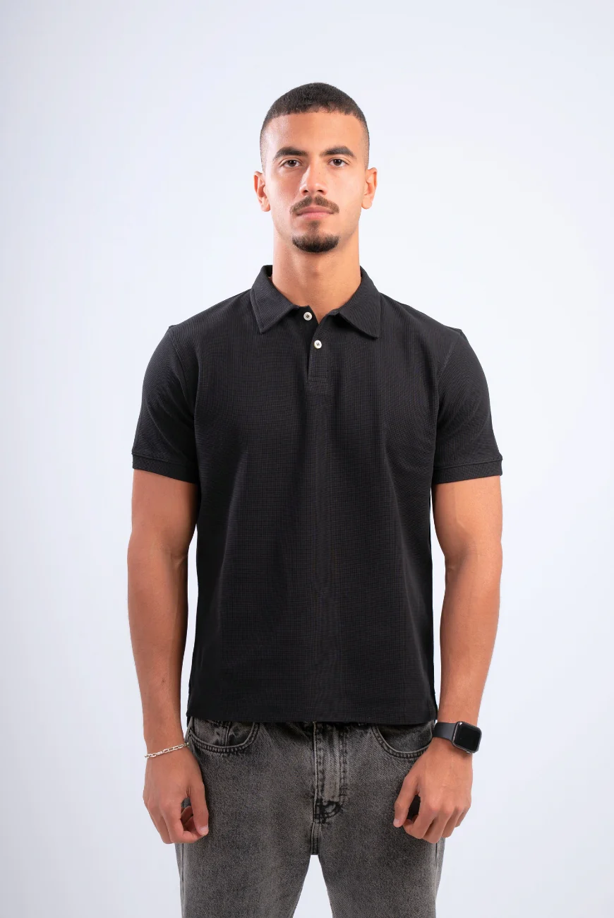 Textured Polo T-shirt - Image 4