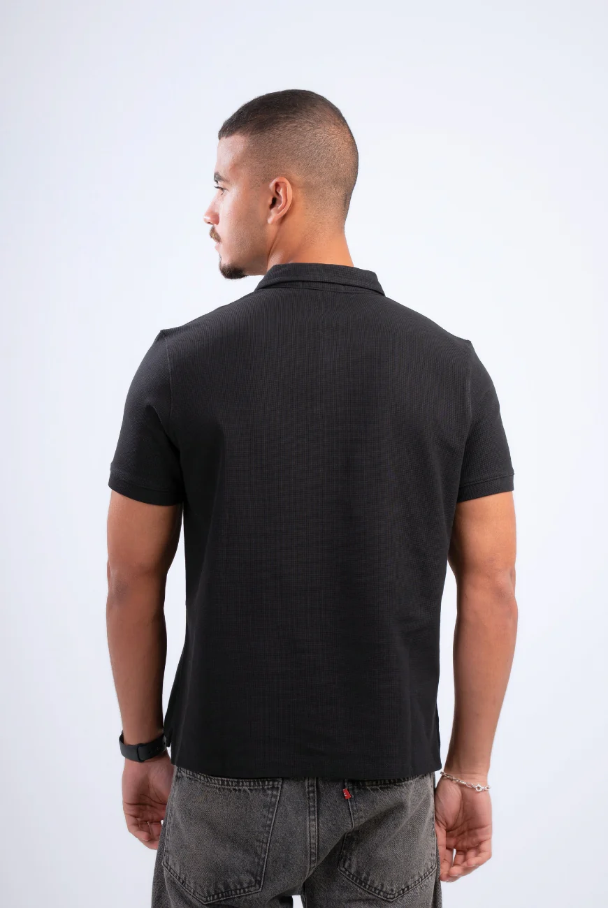 Textured Polo T-shirt - Image 5