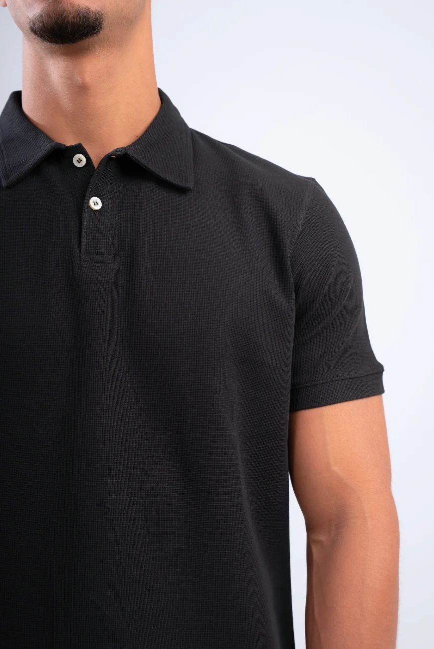 Textured Polo T-shirt - Image 6