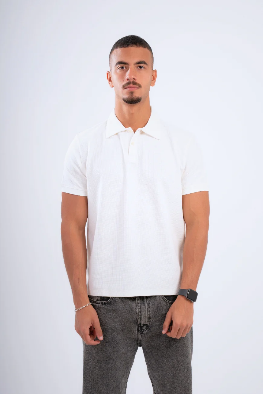 Textured Polo T-shirt - Image 7